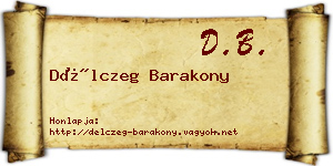 Délczeg Barakony névjegykártya